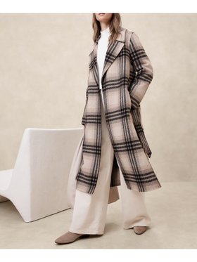 【バナナリパブリック ファクトリーストア/BANANA REPUBLIC FACTORY STORE】のBANANA REPUBLIC FACTORY STORE DOUBLE-FACED WOOL PLAID TIE WAIST WRAP COAT 人気、トレンドファッション・服の通販 founy(ファニー) ファッション Fashion レディースファッション WOMEN アウター Coat Outerwear コート Coats |ID:prp329100004167685