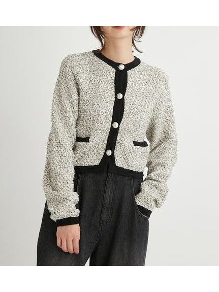 【エミ/emmi】のメランジニットジャケット 人気、トレンドファッション・服の通販 founy(ファニー) 　ファッション　Fashion　レディースファッション　WOMEN　アウター　Coat Outerwear　ジャケット　Jackets　インナー　Inner　ジャケット　Jacket　ツイード　Tweed　メランジ　Melange　エレガント 上品　Elegant　 other-1|ID: prp329100004167718 ipo3291000000028824695