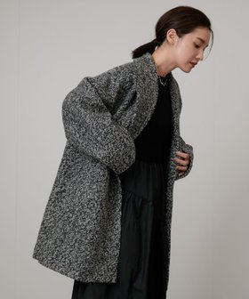 【ナージー/NERGY】のシャギービッグカラーコート 人気、トレンドファッション・服の通販 founy(ファニー) ファッション Fashion レディースファッション WOMEN アウター Coat Outerwear コート Coats スウェット Sweat ストール Stall チェスターコート Chester Coat フォルム Form ミドル Middle メランジ Melange ワイド Wide 冬 Winter |ID:prp329100004167736