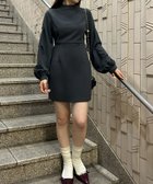 【ジュノア/JUNOAH】のハイネックウエストタックミニワンピース チャコール|ID: prp329100004167798 ipo3291000000028825404