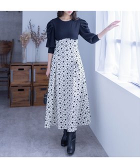 【クリア/clear】のバックスピンドル花柄ふくれジャガードワンピース 人気、トレンドファッション・服の通販 founy(ファニー) ファッション Fashion レディースファッション WOMEN ワンピース Dress おすすめ Recommend ジャケット Jacket スピンドル Spindle デニム Denim ロング Long エレガント 上品 Elegant 切替 Switching 秋 Autumn/Fall |ID:prp329100004167882