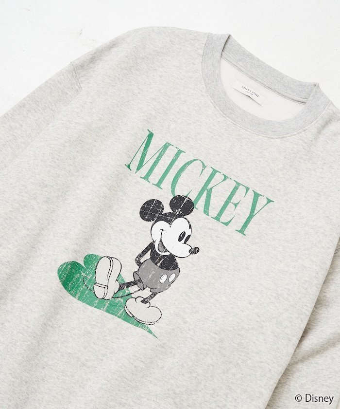 【フリークスストア/FREAK'S STORE】の別注/Mickey Mouse Minnie Mouse/ミッキーマウス ミニーマウス ハートプリントスウェット【限定展開】 24AW インテリア・キッズ・メンズ・レディースファッション・服の通販 founy(ファニー) 　ファッション　Fashion　レディースファッション　WOMEN　トップス・カットソー　Tops/Tshirt　パーカ　Sweats　スウェット　Sweat　2024年　2024　2024-2025秋冬・A/W　Aw/Autumn/Winter/Fw/Fall/2024-2025　A/W・秋冬　Aw・Autumn/Winter・Fw・Fall-Winter　冬　Winter　おすすめ　Recommend　キャラクター　Character　スウェット　Sweat　スペシャル　Special　プリント　Print　ヴィンテージ　Vintage　別注　Special Order　杢グレー|ID: prp329100004167894 ipo3291000000029113240