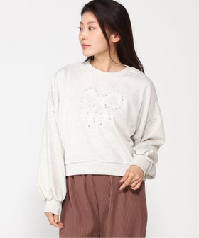 【イング/INGNI】 レースリボン装飾裏毛TOPs人気、トレンドファッション・服の通販 founy(ファニー) ファッション Fashion レディースファッション WOMEN トップス・カットソー Tops/Tshirt リボン Ribbon レース Race |ID:prp329100004168113