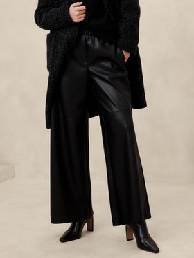 【バナナリパブリック ファクトリーストア/BANANA REPUBLIC FACTORY STORE】のBANANA REPUBLIC FACTORY STORE VEGAN LEATHER WIDE LEG PULL ON PANT 人気、トレンドファッション・服の通販 founy(ファニー) ファッション Fashion レディースファッション WOMEN |ID:prp329100004168226