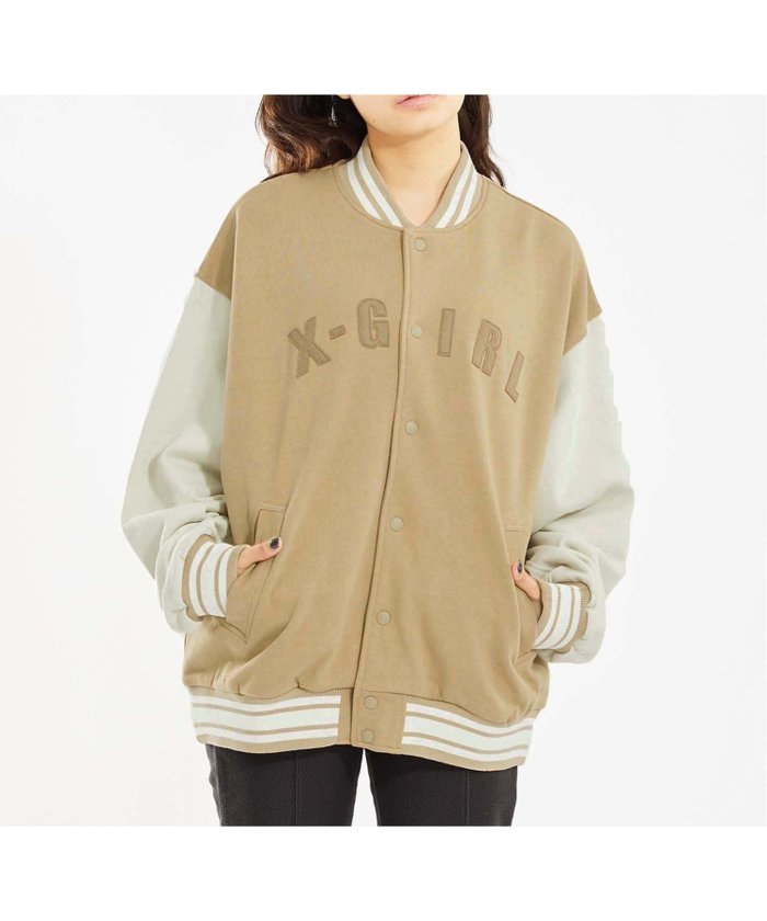 【エックスガール/X-girl】のSWEAT VARSITY JACKET アウター X-girl インテリア・キッズ・メンズ・レディースファッション・服の通販 founy(ファニー) https://founy.com/ ファッション Fashion レディースファッション WOMEN アウター Coat Outerwear ジャケット Jackets トップス・カットソー Tops/Tshirt パーカ Sweats スウェット Sweat ビッグ Big フェルト Felt ロング Long 春 Spring |ID: prp329100004168969 ipo3291000000028843620