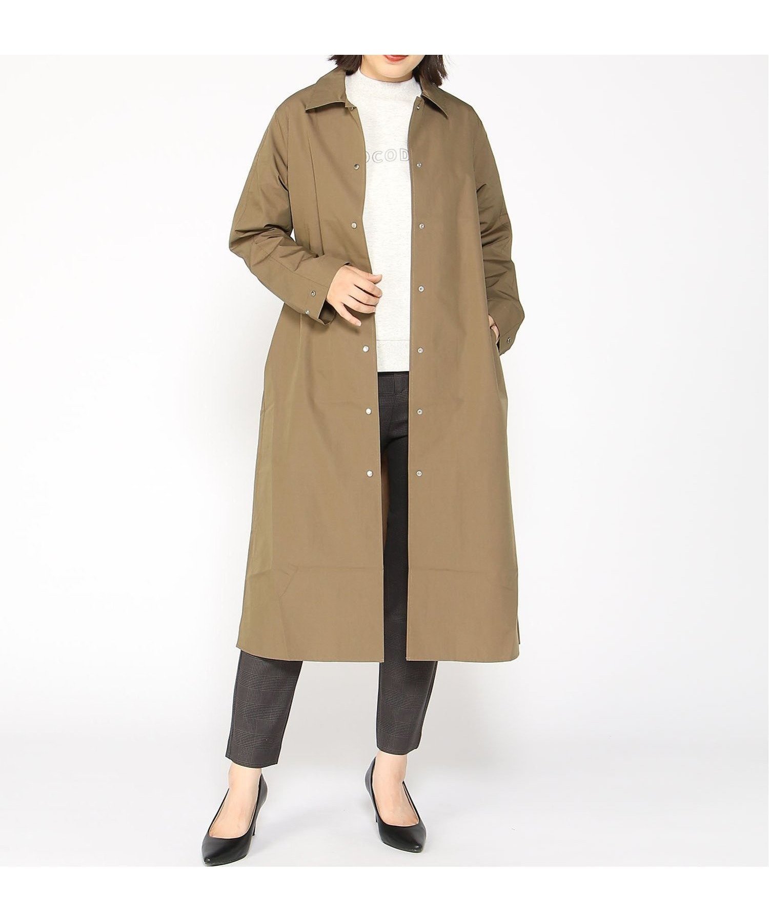 【クロコダイル/CROCODILE】のCROCODILE LADIES/ドットボタン ライト コート 人気、トレンドファッション・服の通販 founy(ファニー) 　ファッション　Fashion　レディースファッション　WOMEN　アウター　Coat Outerwear　コート　Coats　ドット　Dot　ロング　Long　旅行　Travel　 other-1|ID: prp329100004169021 ipo3291000000028943272