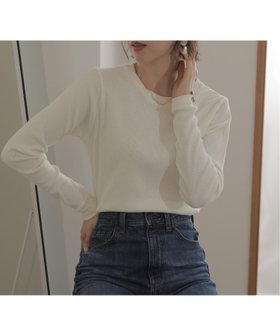 【プールヴー/PourVous】のリブクルーネック長袖Tシャツ 人気、トレンドファッション・服の通販 founy(ファニー) ファッション Fashion レディースファッション WOMEN トップス・カットソー Tops/Tshirt シャツ/ブラウス Shirts/Blouses ロング / Tシャツ T-Shirts インナー Inner シンプル Simple 長袖 Long Sleeve |ID:prp329100004169087