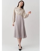 【トーナル/TONAL】のモノグラムサテンドレープフレアワンピース 人気、トレンドファッション・服の通販 founy(ファニー) ファッション Fashion レディースファッション WOMEN ワンピース Dress thumbnail ベージュ|ID: prp329100004169098 ipo3291000000028844532