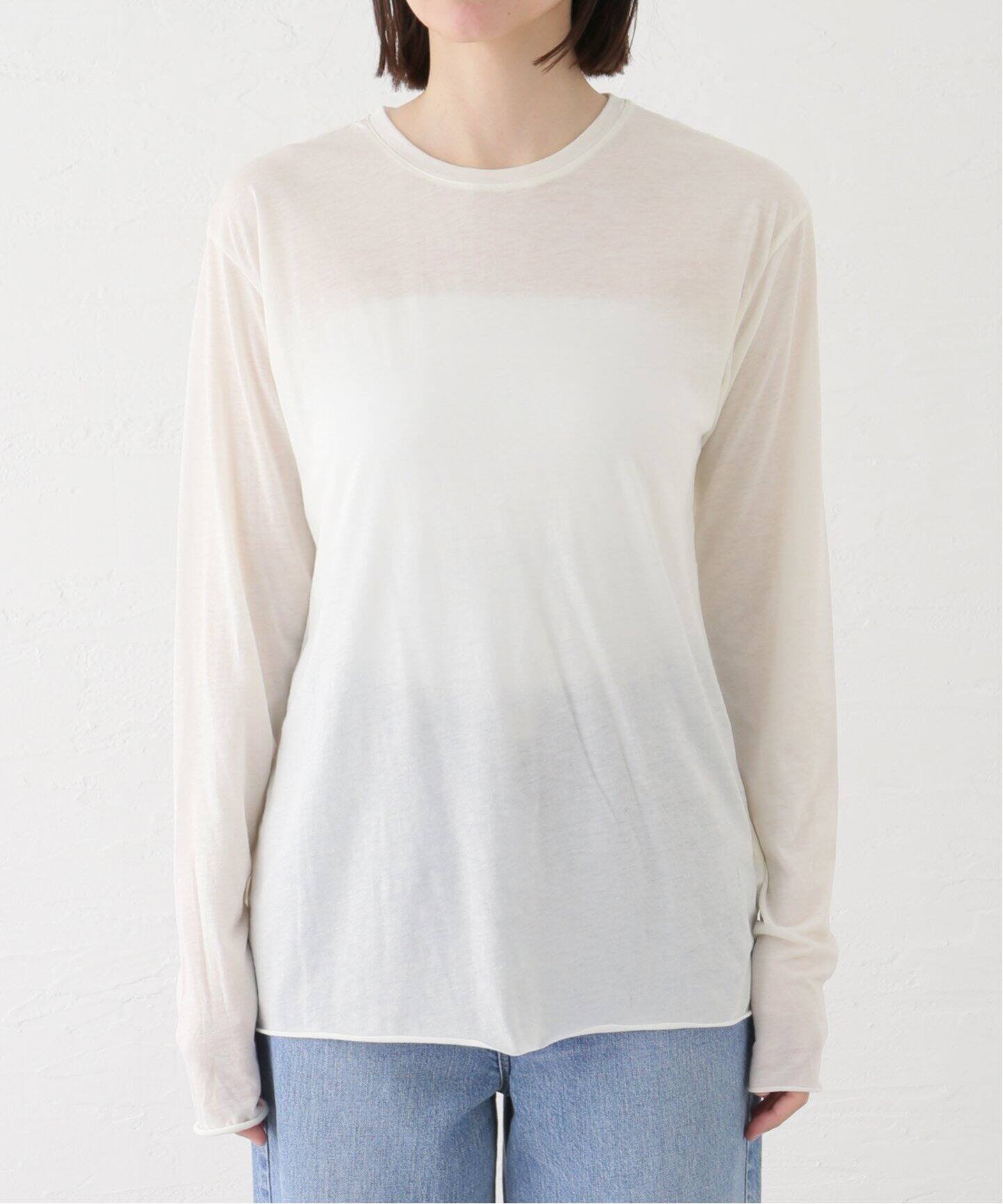 【プラージュ/Plage】のSHEER WOOL JERSEY Tシャツ インテリア・キッズ・メンズ・レディースファッション・服の通販 founy(ファニー) 　ファッション　Fashion　レディースファッション　WOMEN　トップス・カットソー　Tops/Tshirt　シャツ/ブラウス　Shirts/Blouses　ロング / Tシャツ　T-Shirts　なめらか　Smooth　カシミヤ　Cashmere　シアー　Sheer　シンプル　Simple　ジャージー　Jersey　エレガント 上品　Elegant　ホワイト|ID: prp329100004169334 ipo3291000000028846637