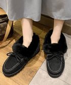 【ミニミニストア/miniministore】のモカシン レディース ボアローファー冬靴 人気、トレンドファッション・服の通販 founy(ファニー) ファッション Fashion レディースファッション WOMEN シューズ Shoes スリッポン Slip-Ons フェイクファー Faux Fur フェイクムートン Fake Shearling リボン Ribbon 冬 Winter 防寒 Cold Protection thumbnail ブラック|ID: prp329100004169368 ipo3291000000028846966