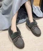 【ミニミニストア/miniministore】のモカシン レディース ボアローファー冬靴 人気、トレンドファッション・服の通販 founy(ファニー) ファッション Fashion レディースファッション WOMEN シューズ Shoes スリッポン Slip-Ons フェイクファー Faux Fur フェイクムートン Fake Shearling リボン Ribbon 冬 Winter 防寒 Cold Protection thumbnail グレー|ID: prp329100004169368 ipo3291000000028846967