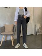 【ミニミニストア/miniministore】の韓国 デニムパンツハイウエスト 大人美脚 人気、トレンドファッション・服の通販 founy(ファニー) ファッション Fashion レディースファッション WOMEN パンツ Pants デニムパンツ Denim Pants ジーンズ Jeans ストレート Straight ダブル Double デニム Denim フィット Fit ベーシック Basic ロング Long ロールアップ Roll Up thumbnail チャコールグレー|ID: prp329100004169698 ipo3291000000028850122