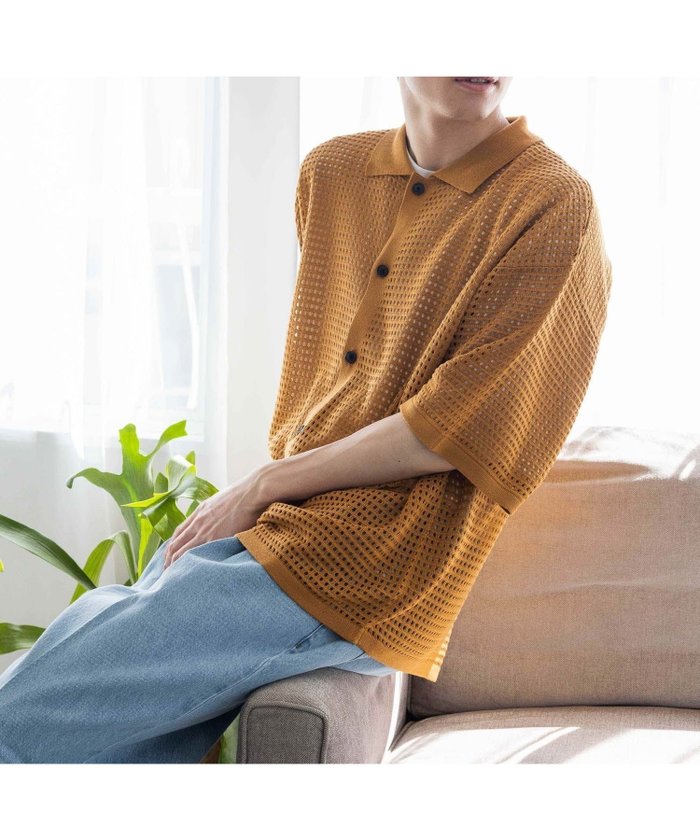 【ローリーズファーム/LOWRYS FARM】の【UNISEX】メッシュニットシャツカーディガンSS インテリア・キッズ・メンズ・レディースファッション・服の通販 founy(ファニー) https://founy.com/ ファッション Fashion レディースファッション WOMEN トップス・カットソー Tops/Tshirt ニット Knit Tops カーディガン Cardigans シャツ/ブラウス Shirts/Blouses ユニセックス Unisex インナー Inner メッシュ Mesh 夏 Summer |ID: prp329100004170670 ipo3291000000028863871