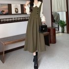 【ミニミニストア/miniministore】のレイヤード風 ロングワンピース 長袖韓国 人気、トレンドファッション・服の通販 founy(ファニー) ファッション Fashion レディースファッション WOMEN ワンピース Dress カーディガン Cardigan 長袖 Long Sleeve ブルゾン Blouson ロング Long 冬 Winter A/W・秋冬 Aw・Autumn/Winter・Fw・Fall-Winter おすすめ Recommend thumbnail カーキブラウン|ID: prp329100004170688 ipo3291000000028864000