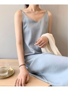 【ミニミニストア/miniministore】のキャミワンピース レディース 光沢感 春夏 薄ブルー|ID: prp329100004170741 ipo3291000000028864384