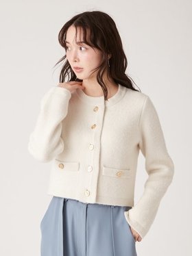 【リリーブラウン/Lily Brown】 フォックスブレンドトリムニットジャケット人気、トレンドファッション・服の通販 founy(ファニー) ファッション Fashion レディースファッション WOMEN アウター Coat Outerwear ジャケット Jackets イエロー Yellow エレガント 上品 Elegant コンパクト Compact ジャケット Jacket トリミング Trimming フォックス Fox |ID:prp329100004170830