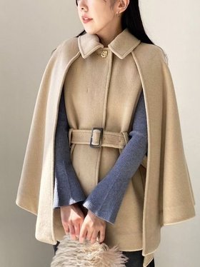 【リリーブラウン/Lily Brown】のミドル丈ケープコート 人気、トレンドファッション・服の通販 founy(ファニー) ファッション Fashion レディースファッション WOMEN アウター Coat Outerwear コート Coats エレガント 上品 Elegant チェック Check デニム Denim バランス Balance ボトム Bottom ミドル Middle 人気 Popularity 無地 Plain Color 軽量 Lightweight |ID:prp329100004170834