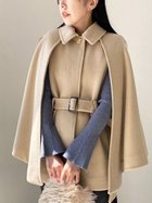 【リリーブラウン/Lily Brown】のミドル丈ケープコート 人気、トレンドファッション・服の通販 founy(ファニー) ファッション Fashion レディースファッション WOMEN アウター Coat Outerwear コート Coats エレガント 上品 Elegant チェック Check デニム Denim バランス Balance ボトム Bottom ミドル Middle 人気 Popularity 無地 Plain Color 軽量 Lightweight thumbnail BEG[037]|ID: prp329100004170834 ipo3291000000028865181