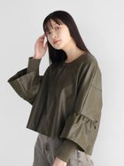 【ラシュッド/LASUD】のフェイクレザーフリルスリーブショートブルゾン 人気、トレンドファッション・服の通販 founy(ファニー) ファッション Fashion レディースファッション WOMEN アウター Coat Outerwear ブルゾン Blouson/Jackets ショート Short デニム Denim フェイクレザー Faux Leather フリル Frills ブルゾン Blouson リアル Real エレガント 上品 Elegant thumbnail ダークカーキ|ID: prp329100004170847 ipo3291000000028942080