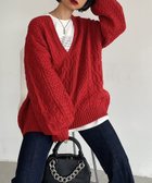 【ページボーイ/PAGEBOY】の【WEB限定アイテム】ケーブルVネックプルオーバー 人気、トレンドファッション・服の通販 founy(ファニー) ファッション Fashion レディースファッション WOMEN トップス・カットソー Tops/Tshirt プルオーバー Pullover Vネック V-Neck インナー Inner スクエア Square トレンド Trend 定番 Standard おすすめ Recommend thumbnail レッド35|ID: prp329100004170868 ipo3291000000028865558