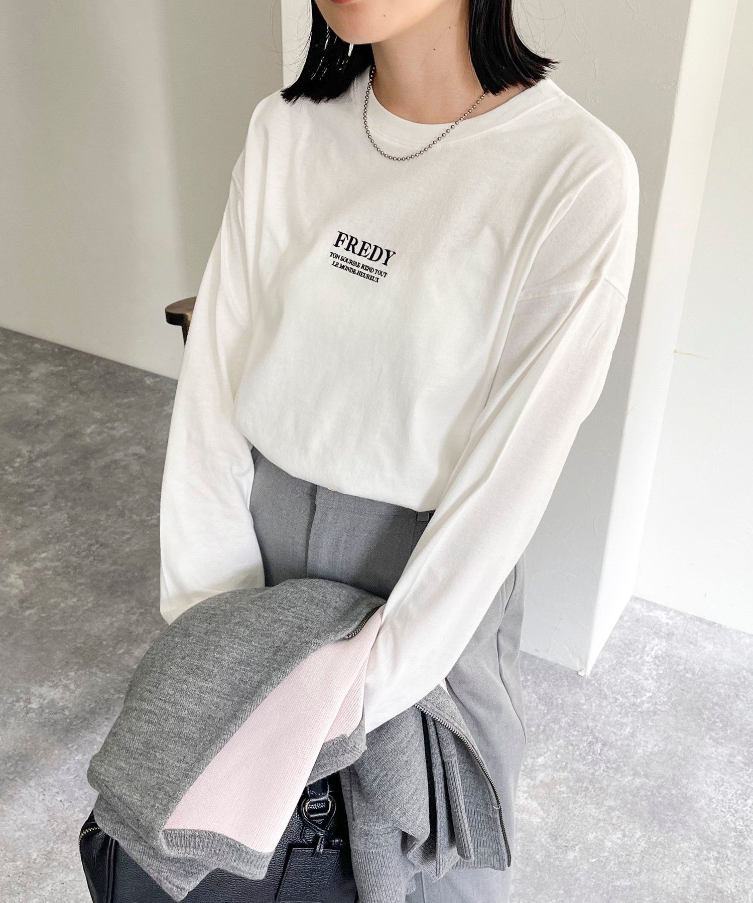 【その他のブランド/Other】の刺繍微起毛ロンTシャツ 人気、トレンドファッション・服の通販 founy(ファニー) 　ファッション　Fashion　レディースファッション　WOMEN　トップス・カットソー　Tops/Tshirt　シャツ/ブラウス　Shirts/Blouses　ロング / Tシャツ　T-Shirts　2024年　2024　2024-2025秋冬・A/W　Aw/Autumn/Winter/Fw/Fall/2024-2025　おすすめ　Recommend　インナー　Inner　カーディガン　Cardigan　シンプル　Simple　 other-1|ID: prp329100004171113 ipo3291000000028867950