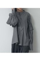 【その他のブランド/Other】のスタンドカラーラッフルブラウス 人気、トレンドファッション・服の通販 founy(ファニー) ファッション Fashion レディースファッション WOMEN トップス・カットソー Tops/Tshirt シャツ/ブラウス Shirts/Blouses ギャザー Gather コンパクト Compact スタンド Stand ストライプ Stripe トレンド Trend フェミニン Feminine ラッフル Raffle ワイド Wide 無地 Plain Color thumbnail ブラックストライプ|ID: prp329100004171304 ipo3291000000028869285