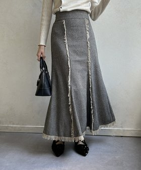 【ゼヴォン/Thevon】のヘリンボンフリンジマーメイドスカート 人気、トレンドファッション・服の通販 founy(ファニー) ファッション Fashion レディースファッション WOMEN スカート Skirt 2024年 2024 2024-2025秋冬・A/W Aw/Autumn/Winter/Fw/Fall/2024-2025 A/W・秋冬 Aw・Autumn/Winter・Fw・Fall-Winter ジャケット Jacket フリンジ Fringe マーメイド Mermaid 楽ちん Easy |ID:prp329100004171897