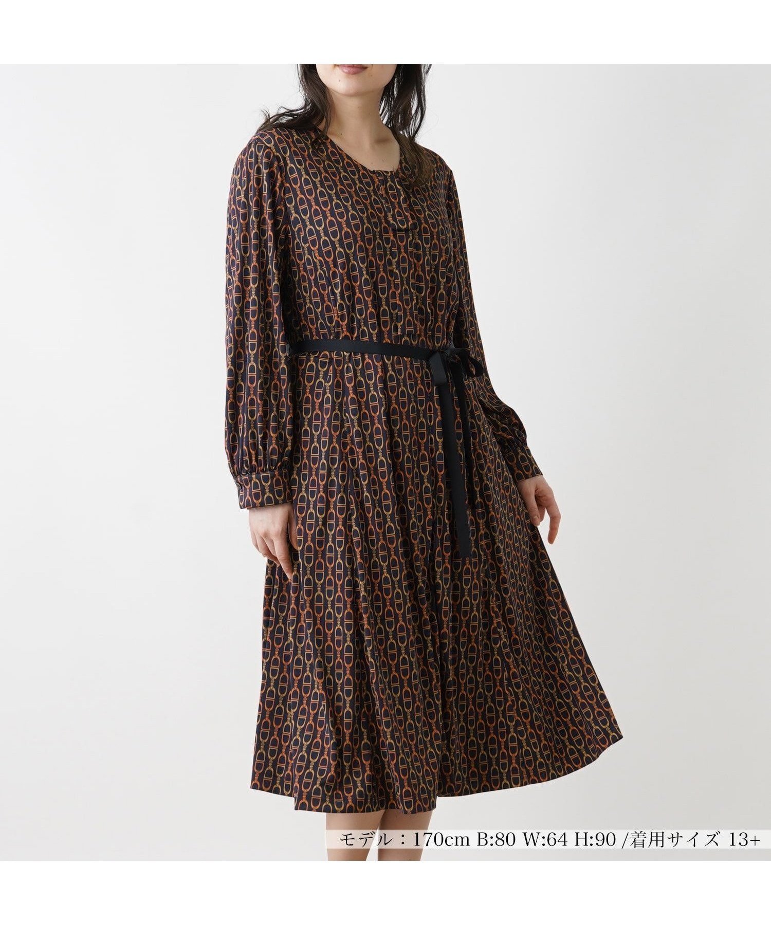 【レリアンプラスハウス/Leilian PLUS HOUSE】のワンピ-ス 人気、トレンドファッション・服の通販 founy(ファニー) 　ファッション　Fashion　レディースファッション　WOMEN　ワンピース　Dress　アンダー　Under　ウォッシャブル　Washable　グラデーション　Gradation　チェーン　Chain　ドレープ　Drape　フェミニン　Feminine　リボン　Ribbon　秋　Autumn/Fall　 other-1|ID: prp329100004172088 ipo3291000000028883659