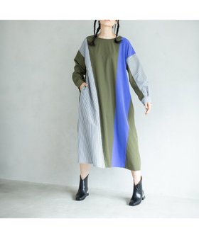 【オズモーシス/OSMOSIS】の2WAY切替シャツワンピース 人気、トレンドファッション・服の通販 founy(ファニー) ファッション Fashion レディースファッション WOMEN ワンピース Dress シャツワンピース Shirt Dresses ストライプ Stripe ブロッキング Blocking 切替 Switching 羽織 Haori |ID:prp329100004172124