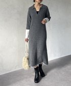 【ゼヴォン/Thevon】の袖先配色ハーフジップニットワンピース 人気、トレンドファッション・服の通販 founy(ファニー) ファッション Fashion レディースファッション WOMEN ワンピース Dress ニットワンピース Knit Dresses 2024年 2024 2024-2025秋冬・A/W Aw/Autumn/Winter/Fw/Fall/2024-2025 A/W・秋冬 Aw・Autumn/Winter・Fw・Fall-Winter スリット Slit トレンド Trend thumbnail グレー|ID: prp329100004172261 ipo3291000000028884881