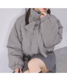 【ナイスクラップ/NICE CLAUP】の【premium order】リボン取り外し可/フェイクダウンジャケット 人気、トレンドファッション・服の通販 founy(ファニー) ファッション Fashion レディースファッション WOMEN アウター Coat Outerwear ジャケット Jackets 2024年 2024 2024-2025秋冬・A/W Aw/Autumn/Winter/Fw/Fall/2024-2025 冬 Winter おすすめ Recommend スタンド Stand スラックス Slacks ダウン Down デニム Denim バランス Balance ボトム Bottom マーメイド Mermaid リボン Ribbon ロング Long 防寒 Cold Protection thumbnail グレー|ID: prp329100004172837 ipo3291000000028900769