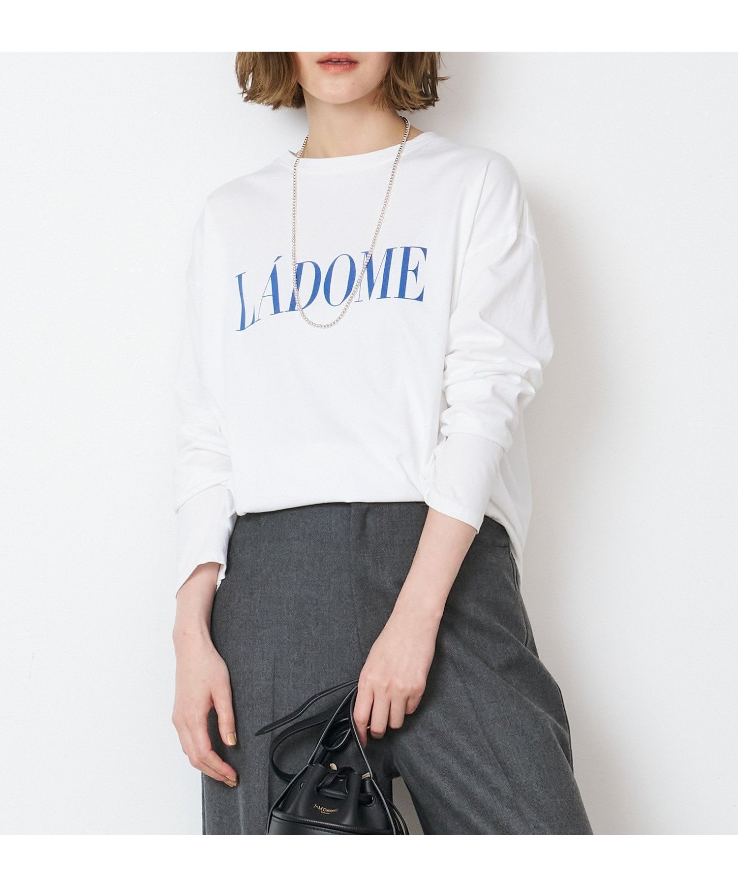 【マイカ ディール/MICA & DEAL】のLADOME ロゴロングT-shirt 人気、トレンドファッション・服の通販 founy(ファニー) 　ファッション　Fashion　レディースファッション　WOMEN　トップス・カットソー　Tops/Tshirt　シャツ/ブラウス　Shirts/Blouses　ロング / Tシャツ　T-Shirts　シルク　Silk　人気　Popularity　フランス　France　羽織　Haori　ロング　Long　 other-1|ID: prp329100004173049 ipo3291000000028903874