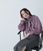 【ナチュラル ビューティー ベーシック/NATURAL BEAUTY BASIC】のダブルフリルボウブラウス 24AW モーヴラベンダー|ID: prp329100004173091 ipo3291000000028905005