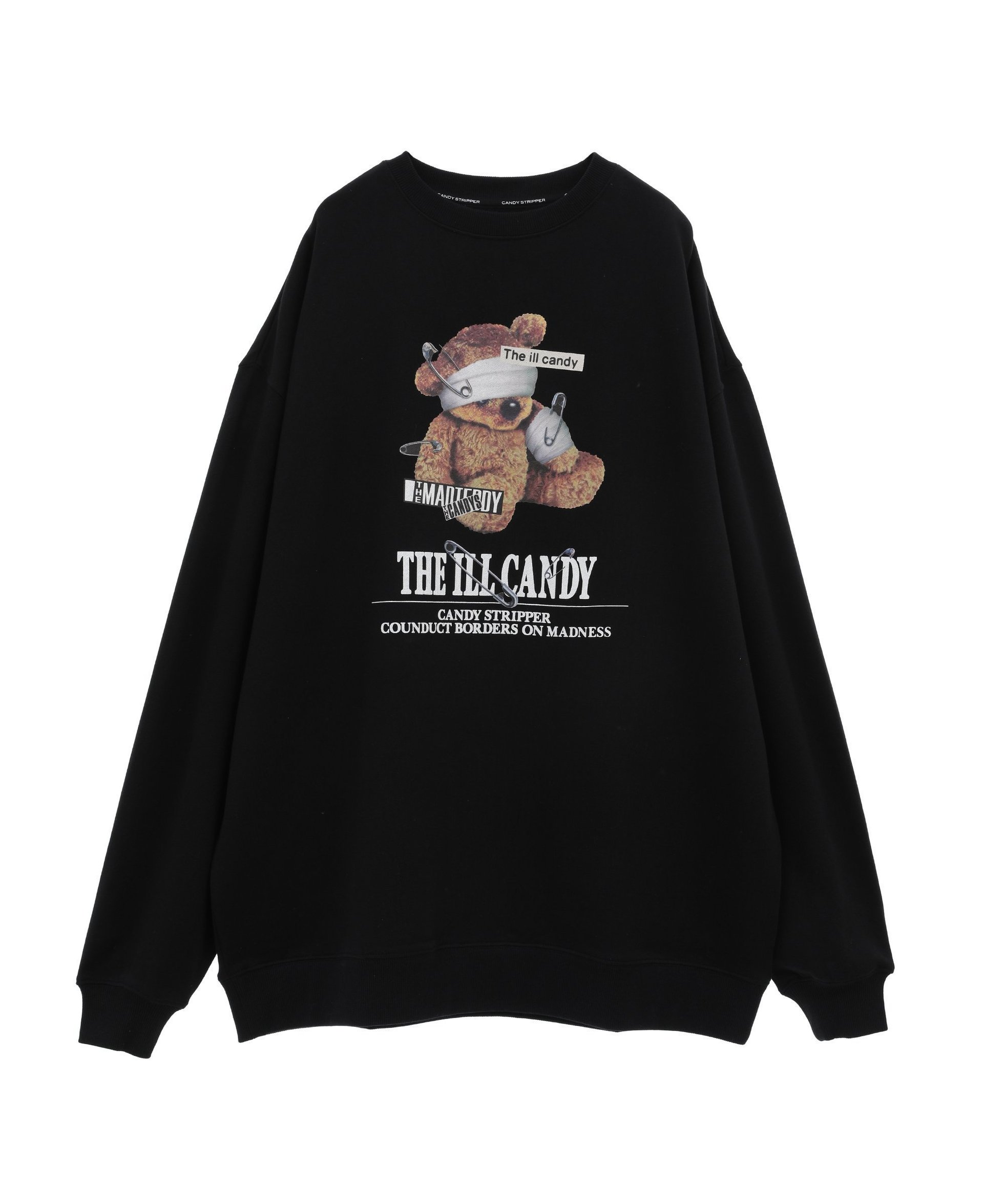 【キャンディストリッパー/Candy Stripper】のTHE ILL CANDY SWEAT ONE-PIECE インテリア・キッズ・メンズ・レディースファッション・服の通販 founy(ファニー) 　ファッション　Fashion　レディースファッション　WOMEN　トップス・カットソー　Tops/Tshirt　パーカ　Sweats　スウェット　Sweat　グラフィック　Graphic　プリント　Print　BLACK|ID: prp329100004173627 ipo3291000000028919724