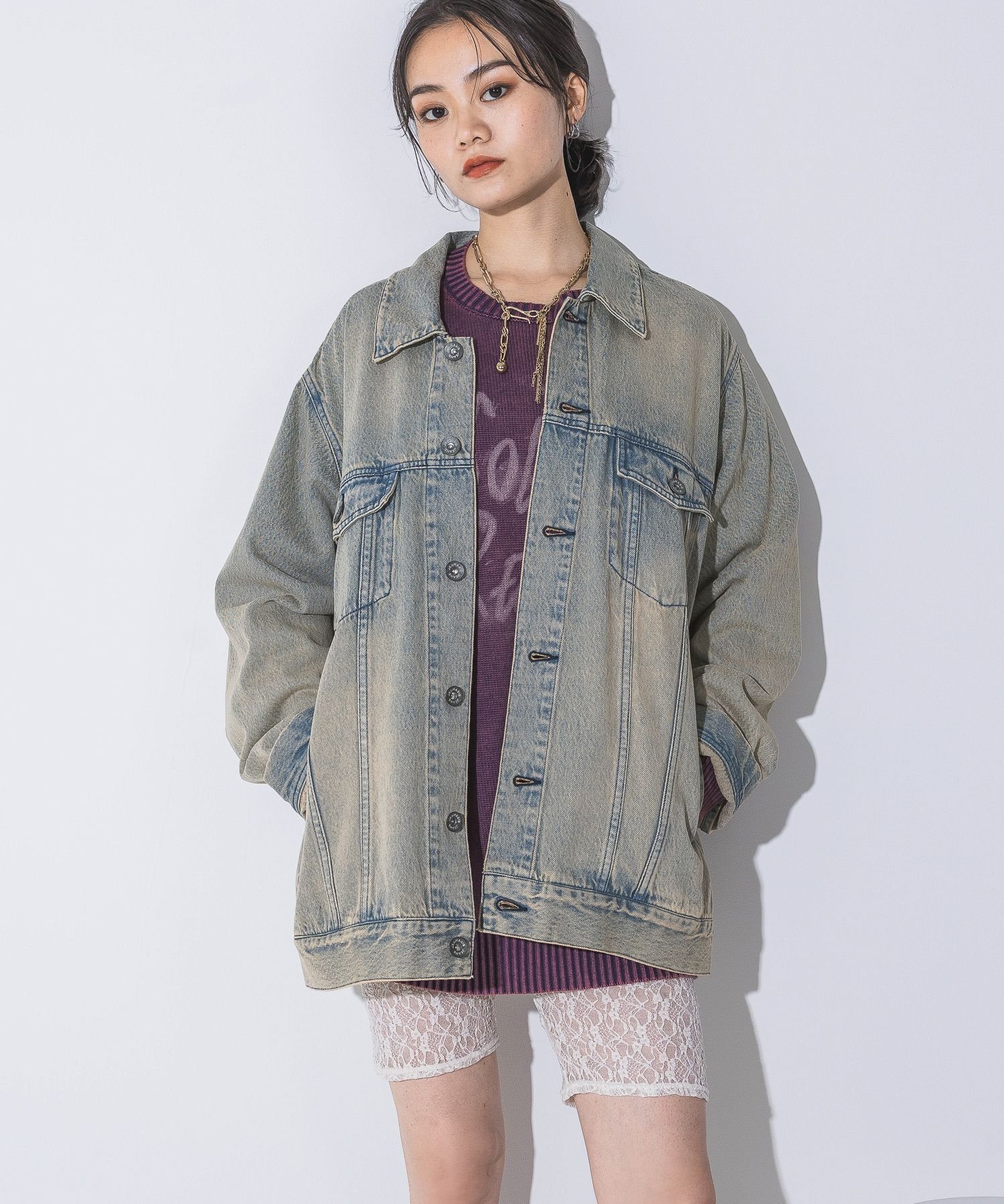 【ジーナシス/JEANASiS】のルーズGジャン 人気、トレンドファッション・服の通販 founy(ファニー) 　ファッション　Fashion　レディースファッション　WOMEN　アウター　Coat Outerwear　おすすめ　Recommend　ケミカル　Chemical　ストーン　Stone　デニム　Denim　ブリーチ　Bleach　ボトム　Bottom　ルーズ　Loose　ヴィンテージ　Vintage　 other-1|ID: prp329100004173633 ipo3291000000029238520