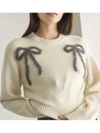 【リリーブラウン/Lily Brown】の【WEB限定カラー】バリエーションフェザーモチーフニット 人気、トレンドファッション・服の通販 founy(ファニー) ファッション Fashion レディースファッション WOMEN トップス・カットソー Tops/Tshirt ニット Knit Tops カッティング Cutting ショート Short トレンド Trend バランス Balance フェザーヤーン Feather Yarn モチーフ Motif リボン Ribbon thumbnail IVR[003]|ID: prp329100004173910 ipo3291000000028924032