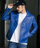 【ロッキーモンロー/Rocky Monroe】のダブルライダースフェイクレザージャケット 人気、トレンドファッション・服の通販 founy(ファニー) ファッション Fashion レディースファッション WOMEN アウター Coat Outerwear ジャケット Jackets ライダース Riders Jacket インナー Inner カットソー Cut And Sew ショート Short ジップ Zip ジャケット Jacket フェイクレザー Faux Leather フロント Front ポケット Pocket メンズ Mens 再入荷 Restock/Back In Stock/Re Arrival おすすめ Recommend thumbnail ブルー|ID: prp329100004175764 ipo3291000000028938154