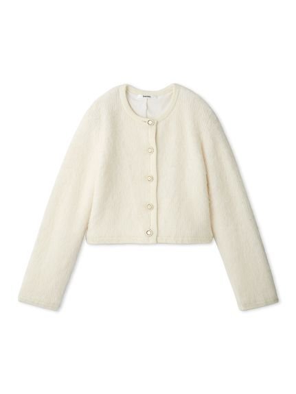 【スナイデル/SNIDEL】のSustainableファーライクニットジャケット インテリア・キッズ・メンズ・レディースファッション・服の通販 founy(ファニー) 　ファッション　Fashion　レディースファッション　WOMEN　アウター　Coat Outerwear　ジャケット　Jackets　アクリル　Acrylic　ウェーブ　Wave　畦　Ridge　今季　This Season　ジャケット　Jacket　定番　Standard　人気　Popularity　バランス　Balance　パイピング　Piping　ボトム　Bottom　モチーフ　Motif　モヘア　Mohair　A/W・秋冬　Aw・Autumn/Winter・Fw・Fall-Winter　おすすめ　Recommend　WHT[001]|ID: prp329100004176082 ipo3291000000028939287