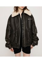 【スライ/SLY】のVINTAGE F/LEATHER S/ブルゾン 人気、トレンドファッション・服の通販 founy(ファニー) ファッション Fashion レディースファッション WOMEN アウター Coat Outerwear ブルゾン Blouson/Jackets おすすめ Recommend ジャケット Jacket バランス Balance ブルゾン Blouson プリーツ Pleats ミリタリー Military ヴィンテージ Vintage 防寒 Cold Protection thumbnail BLK|ID: prp329100004177610 ipo3291000000028945287