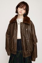 【スライ/SLY】のVINTAGE F/LEATHER S/ブルゾン 人気、トレンドファッション・服の通販 founy(ファニー) ファッション Fashion レディースファッション WOMEN アウター Coat Outerwear ブルゾン Blouson/Jackets おすすめ Recommend ジャケット Jacket バランス Balance ブルゾン Blouson プリーツ Pleats ミリタリー Military ヴィンテージ Vintage 防寒 Cold Protection thumbnail BRN|ID: prp329100004177610 ipo3291000000028945288