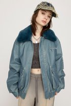 【スライ/SLY】のVINTAGE F/LEATHER S/ブルゾン 人気、トレンドファッション・服の通販 founy(ファニー) ファッション Fashion レディースファッション WOMEN アウター Coat Outerwear ブルゾン Blouson/Jackets おすすめ Recommend ジャケット Jacket バランス Balance ブルゾン Blouson プリーツ Pleats ミリタリー Military ヴィンテージ Vintage 防寒 Cold Protection thumbnail BLU|ID: prp329100004177610 ipo3291000000028945289