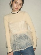 【リリーブラウン/Lily Brown】のシアーチュールトップス 人気、トレンドファッション・服の通販 founy(ファニー) ファッション Fashion レディースファッション WOMEN トップス・カットソー Tops/Tshirt おすすめ Recommend シャーリング Shirring チュール Tulle デニム Denim フィット Fit 今季 This Season thumbnail IVR[003]|ID: prp329100004179138 ipo3291000000028950437