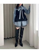 【リリーブラウン/Lily Brown】のシアーチュールトップス 人気、トレンドファッション・服の通販 founy(ファニー) ファッション Fashion レディースファッション WOMEN トップス・カットソー Tops/Tshirt おすすめ Recommend シャーリング Shirring チュール Tulle デニム Denim フィット Fit 今季 This Season thumbnail BLK[009]|ID: prp329100004179138 ipo3291000000028950439