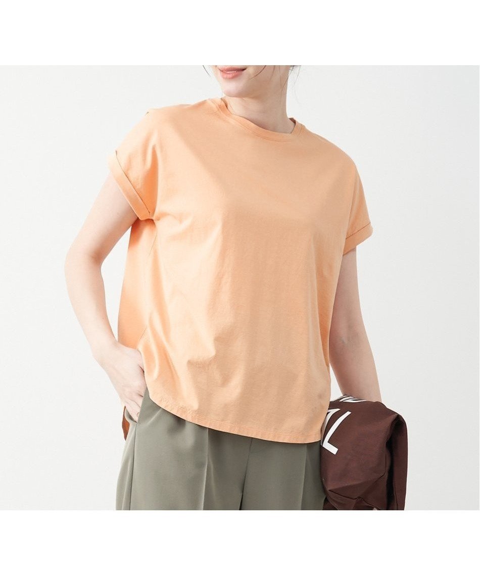 【マイカ ディール/MICA & DEAL】のMICA DEAL/ヘムラウンドカラーT-shirt-Season color インテリア・キッズ・メンズ・レディースファッション・服の通販 founy(ファニー) 　ファッション　Fashion　レディースファッション　WOMEN　トップス・カットソー　Tops/Tshirt　シャツ/ブラウス　Shirts/Blouses　ロング / Tシャツ　T-Shirts　おすすめ　Recommend　シルク　Silk　別注　Special Order　夏　Summer　定番　Standard　ORANGE|ID: prp329100004179170 ipo3291000000029167763