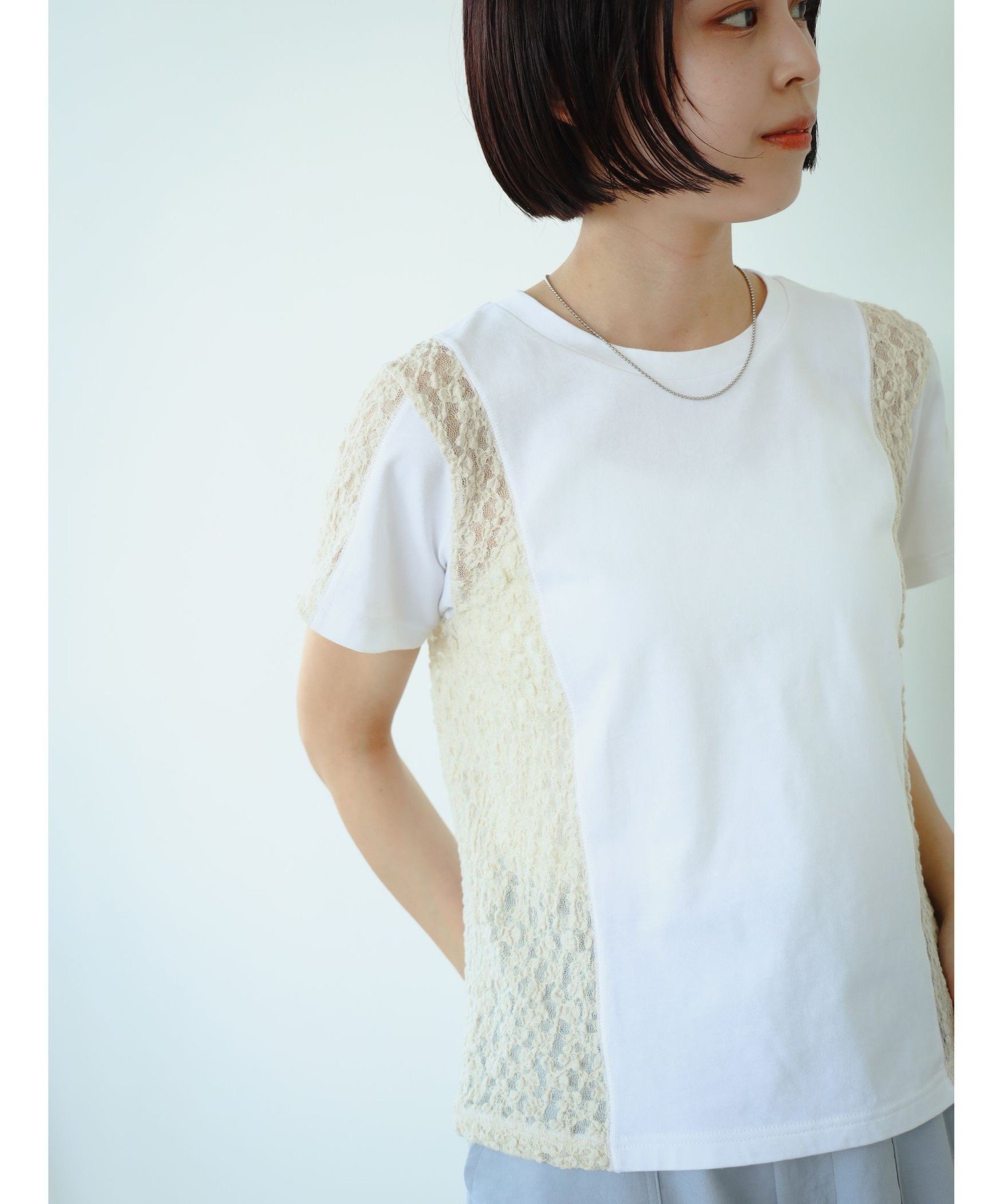 【ビームス ウイメン/BEAMS】のRay BEAMS / サイド レース キリカエ Tシャツ 人気、トレンドファッション・服の通販 founy(ファニー) 　ファッション　Fashion　レディースファッション　WOMEN　トップス・カットソー　Tops/Tshirt　シャツ/ブラウス　Shirts/Blouses　ロング / Tシャツ　T-Shirts　カーゴパンツ　Cargo Pants　スポーティ　Sporty　デニム　Denim　トレンド　Trend　レース　Race　定番　Standard　 other-1|ID: prp329100004179310 ipo3291000000028950982