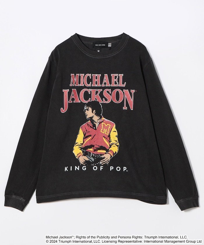 【フリークスストア/FREAK'S STORE】のMICHAEL JACKSON KING OF TOP 別注 マイケルジャクソン キングオブポップ ロングスリーブ Tシャツ【限定展開】 24AW インテリア・キッズ・メンズ・レディースファッション・服の通販 founy(ファニー) https://founy.com/ ファッション Fashion レディースファッション WOMEN トップス・カットソー Tops/Tshirt シャツ/ブラウス Shirts/Blouses ロング / Tシャツ T-Shirts 2024年 2024 2024-2025秋冬・A/W Aw/Autumn/Winter/Fw/Fall/2024-2025 A/W・秋冬 Aw・Autumn/Winter・Fw・Fall-Winter 冬 Winter おすすめ Recommend イラスト Illustration スペシャル Special スラックス Slacks スリーブ Sleeve フロント Front プリント Print ベロア Velor レース Race ロング Long ヴィンテージ Vintage 別注 Special Order |ID: prp329100004179347 ipo3291000000028951111