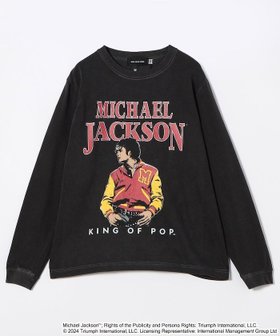 【フリークスストア/FREAK'S STORE】のMICHAEL JACKSON KING OF TOP 別注 マイケルジャクソン キングオブポップ ロングスリーブ Tシャツ【限定展開】 24AW 人気、トレンドファッション・服の通販 founy(ファニー) ファッション Fashion レディースファッション WOMEN トップス・カットソー Tops/Tshirt シャツ/ブラウス Shirts/Blouses ロング / Tシャツ T-Shirts 2024年 2024 2024-2025秋冬・A/W Aw/Autumn/Winter/Fw/Fall/2024-2025 A/W・秋冬 Aw・Autumn/Winter・Fw・Fall-Winter 冬 Winter おすすめ Recommend イラスト Illustration スペシャル Special スラックス Slacks スリーブ Sleeve フロント Front プリント Print ベロア Velor レース Race ロング Long ヴィンテージ Vintage 別注 Special Order |ID:prp329100004179347