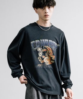 【ロッキーモンロー/Rocky Monroe】のエドハーディー ピグメント加工 長袖プリントTシャツ(クロス・ラビット) 人気、トレンドファッション・服の通販 founy(ファニー) ファッション Fashion レディースファッション WOMEN トップス・カットソー Tops/Tshirt シャツ/ブラウス Shirts/Blouses ロング / Tシャツ T-Shirts インナー Inner 春 Spring 秋 Autumn/Fall 長袖 Long Sleeve プリント Print メンズ Mens リラックス Relax ルーズ Loose ワイド Wide 冬 Winter おすすめ Recommend |ID:prp329100004179455