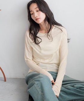 【ローリーズファーム/LOWRYS FARM】のセミシアークルーロングスリーブ 人気、トレンドファッション・服の通販 founy(ファニー) ファッション Fashion レディースファッション WOMEN おすすめ Recommend なめらか Smooth インナー Inner キャミソール Camisole シアー Sheer フィット Fit ボトム Bottom ワイド Wide エレガント 上品 Elegant |ID:prp329100004180853