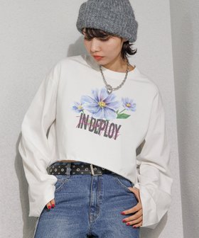 【ページボーイ/PAGEBOY】のフラワーダブルロゴロンT 人気、トレンドファッション・服の通販 founy(ファニー) ファッション Fashion レディースファッション WOMEN トップス・カットソー Tops/Tshirt ロング / Tシャツ T-Shirts ショート Short フラワー Flower プリント Print ボトム Bottom |ID:prp329100004180864